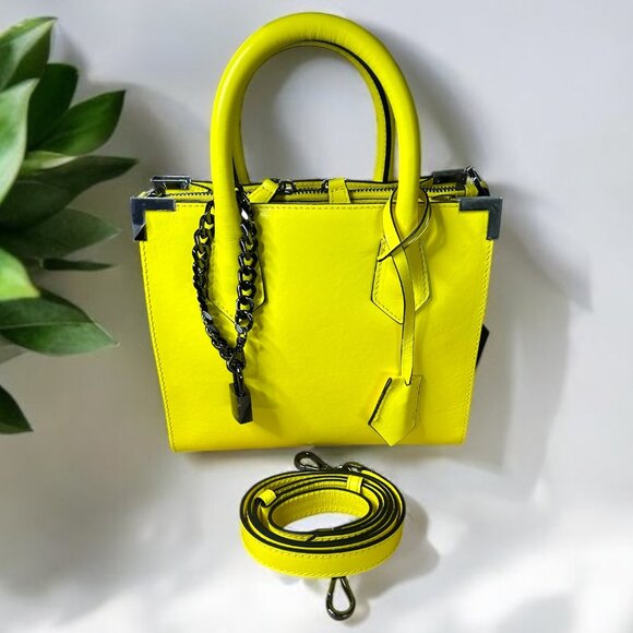 NWT The Kooples Medium Ming Bag in Yellow Leather - MSRP $425.00 - Picture 6 of 8